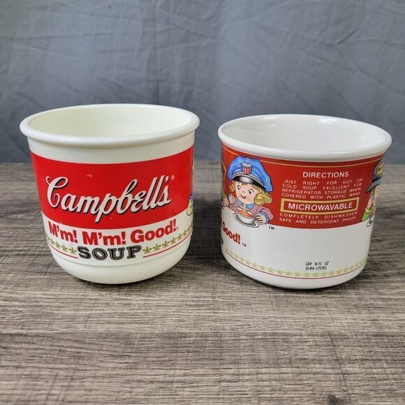Campbell's Plastic & Ceramic Soup Cup Set - Picture 2 of 8